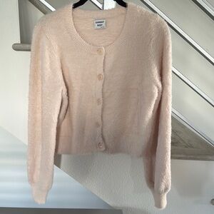 Aritzia Pink Fuzzy Crop Cardigan